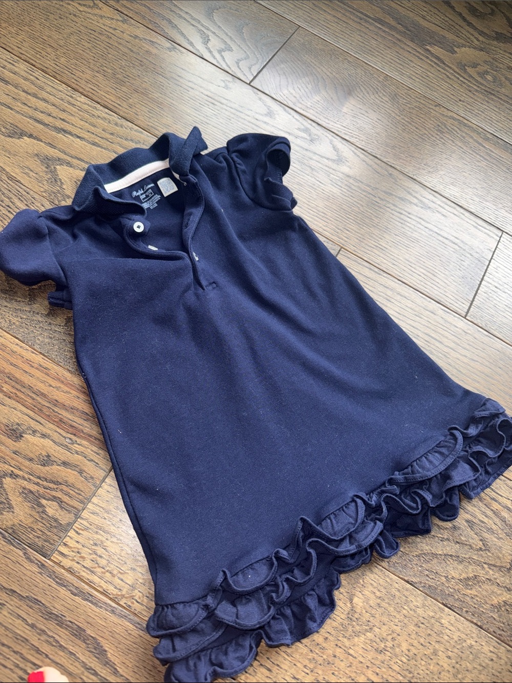 Ralph Lauren Navy Polo Dress with Ruffle Hem 24 months - Picture 3 of 5
